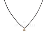 Collana con Diamante 0.03kt Catena Acciaio Castone Oro Rosa