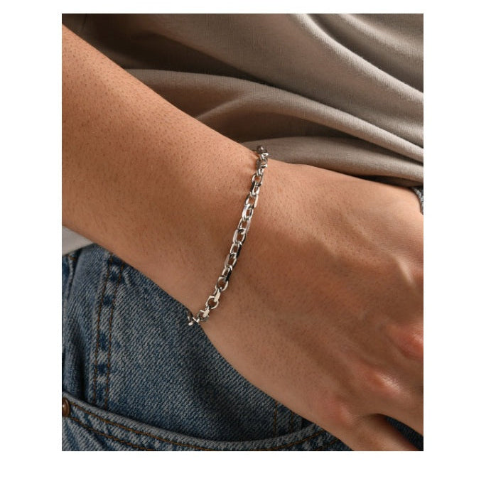 Bracciale in Argento Forzata Canna di Fucile