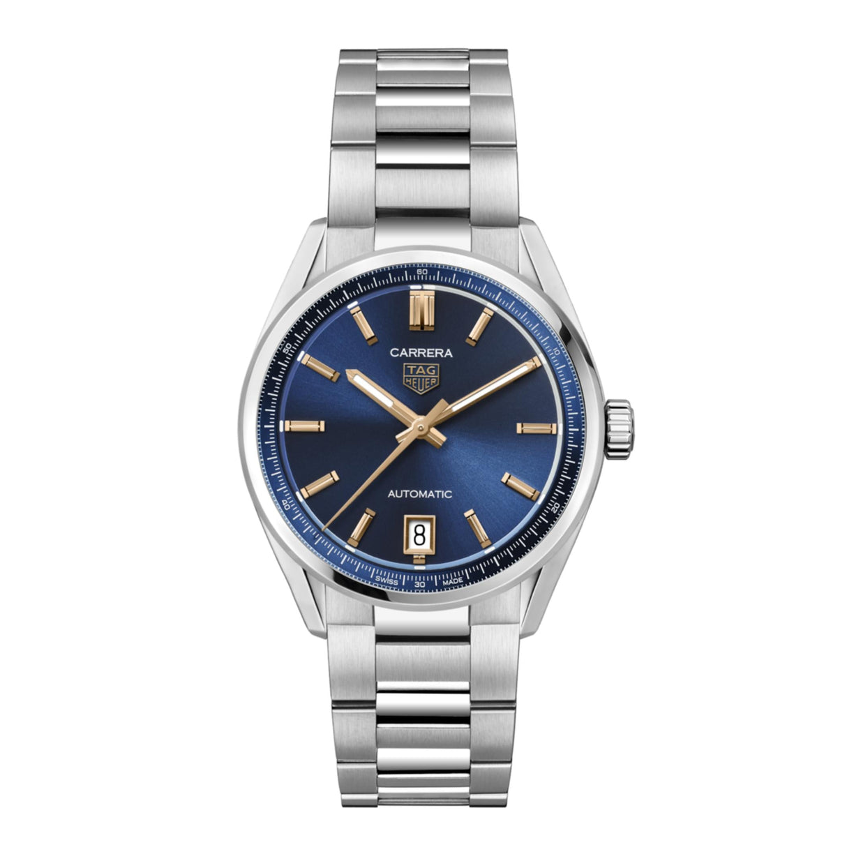 Carrera Date 36mm Blu Acciaio-Orologi-TAG HEUER-Gioielleria Granarelli