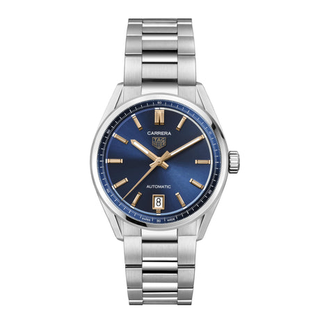 Carrera Date 36mm Blu Acciaio-Orologi-TAG HEUER-Gioielleria Granarelli