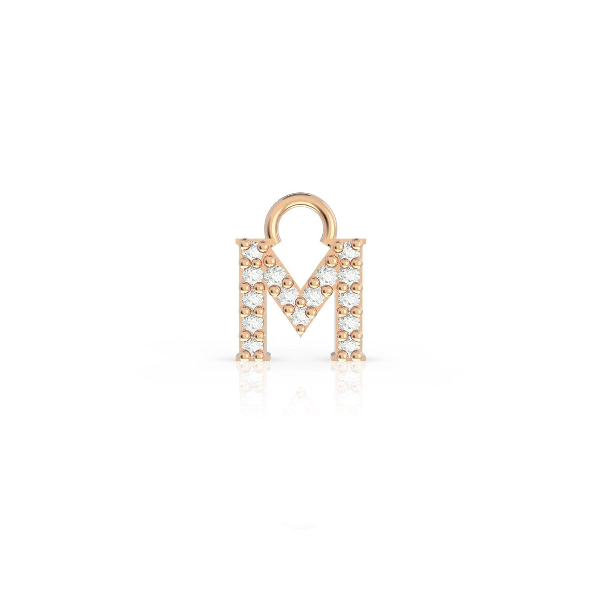 Ciondolo Lettera M in Oro Rosa e Diamanti-Ciondoli-BUONOCORE- [SKU] -Gioielleria Granarelli