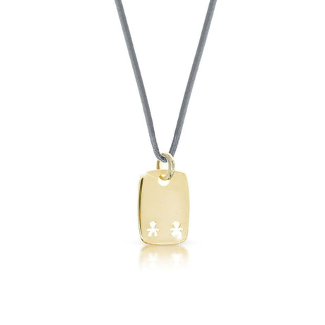 Ciondolo Piastra Bimbo e Bimba Oro Giallo-Girocolli-LE BEBE'- [SKU] -Gioielleria Granarelli