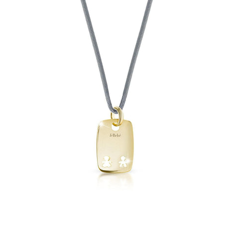 Ciondolo Piastra Bimbo e Bimba Oro Giallo-Girocolli-LE BEBE'- [SKU] -Gioielleria Granarelli