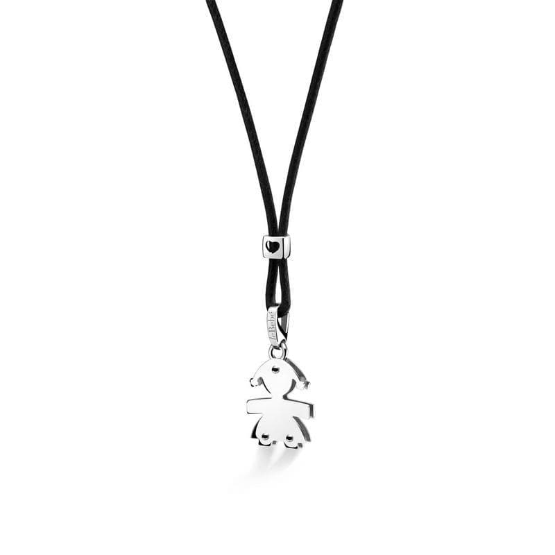 Ciondolo i Cuccioli Bimba Oro Bianco-Girocolli-LE BEBE'- [SKU] -Gioielleria Granarelli