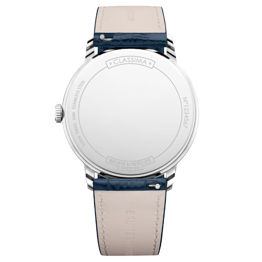 Classima Quarzo Acciaio Blu Pelle 40mm 10878