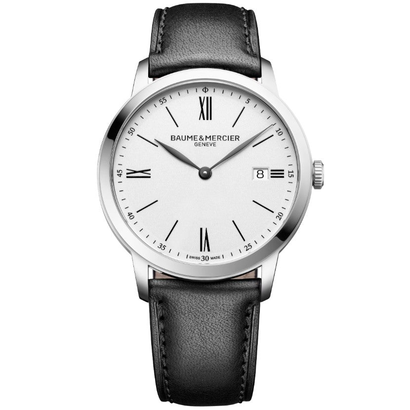 Classima 10884 Quarz, weißes Leder, 40 mm