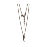 GROUMETTE-HALSKETTE AUS TITAN, 9 KT. ROTGOLD UND ROTER KORNETTANHÄNGER