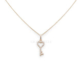 Collana Chiave Cuore in Oro Rosa e Diamanti-Girocolli-CRIVELLI- [SKU] -Gioielleria Granarelli