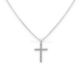 Collana Croce Diamanti in Oro Bianco-Girocolli-CRIVELLI-Gioielleria Granarelli