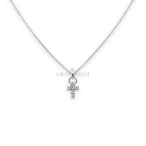Collana Croce di diamanti In Oro Bianco-Girocolli-CRIVELLI-Gioielleria Granarelli