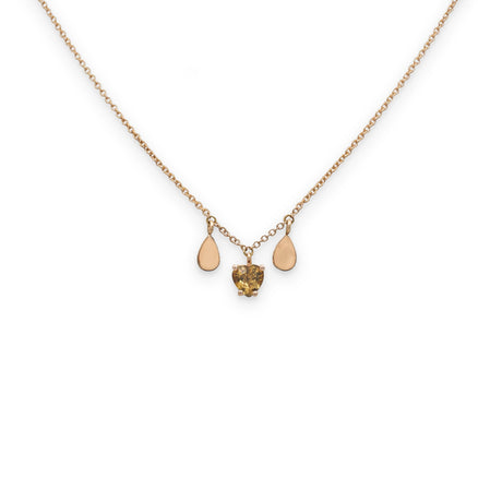 Collana Cuore Tormalina Gialla E Gocce-Collane-GioGio-Gioielleria Granarelli