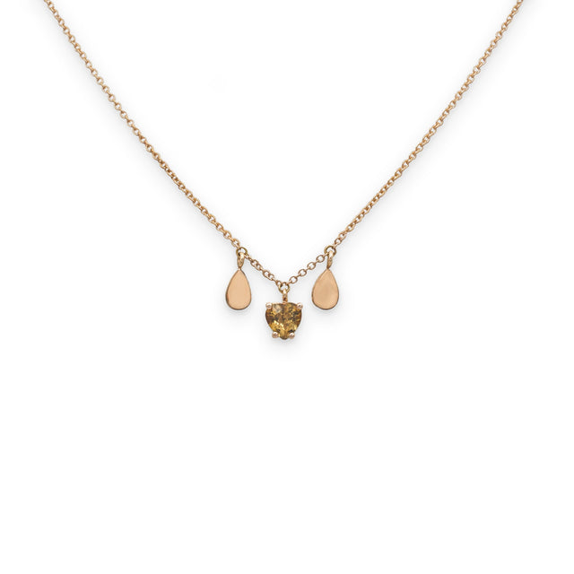 Collana Cuore Tormalina Gialla E Gocce-Collane-GioGio-Gioielleria Granarelli