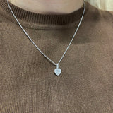 Collana Diamante taglio Cuore e contorno di brillanti in Oro Bianco-Girocolli-CRIVELLI-Gioielleria Granarelli