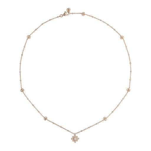 Collana Flora Oro Rosa con Diamanti-Girocolli-GUCCI- [SKU] -Gioielleria Granarelli