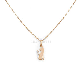 Girocolli Collana Gatto in Oro Rosa e Diamanti CRIVELLI