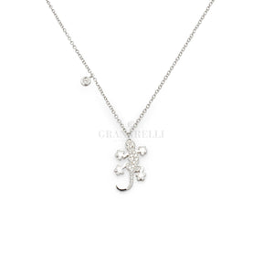 Girocolli Collana Geko in Oro Bianco e Diamanti CRIVELLI