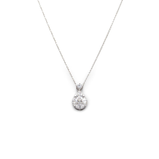 Collana Goccia in Oro Bianco e Diamanti-Girocolli-CRIVELLI- [SKU] -Gioielleria Granarelli
