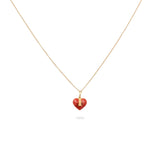Collana Iniziale con cuore rosso-Collane-GioGio- [SKU] -Gioielleria Granarelli