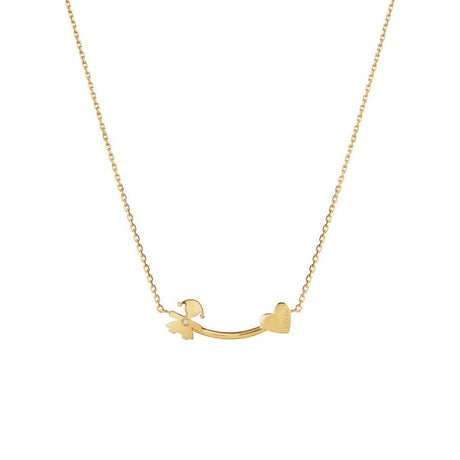 Collana Les Petits Bimba e Cuore, Oro Giallo e Diamante-Girocolli-LE BEBE'-Gioielleria Granarelli