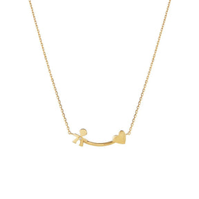 Collana Les Petits Bimbo e Cuore, Oro Giallo e Diamante-Girocolli-LE BEBE'-Gioielleria Granarelli