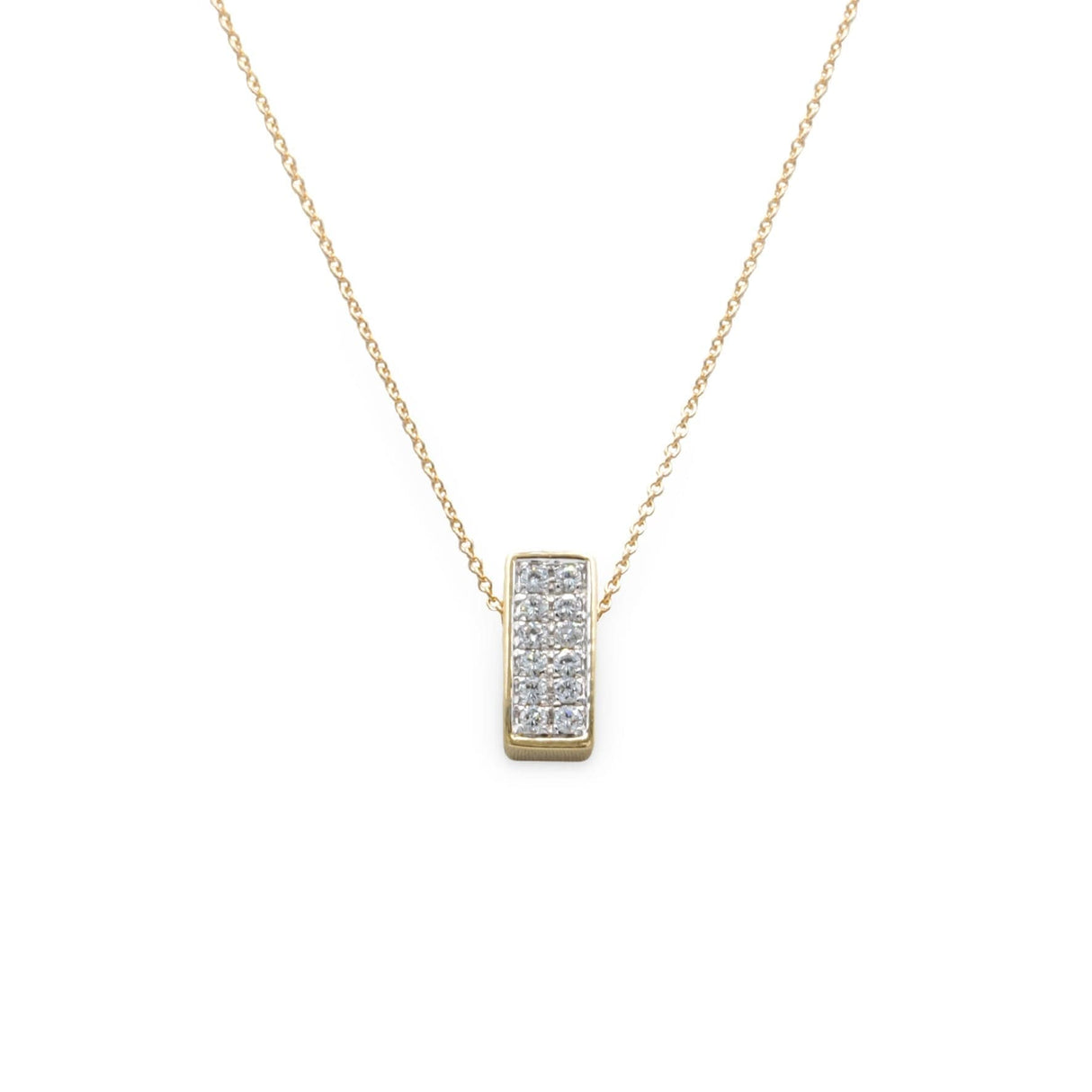 Collana Lingotto con Diamanti Bianchi-Girocolli-GioGio- [SKU] -Gioielleria Granarelli