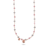 Collana Lunga Campanelli, Pietre Rosa e Grigio Fumè-Girocolli-RUE DES MILLE-Gioielleria Granarelli