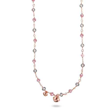 Collana Lunga Campanelli, Pietre Rosa e Grigio Fumè-Girocolli-RUE DES MILLE-Gioielleria Granarelli