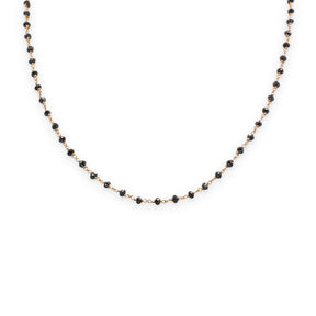 Collana Rosario Oro Rosa Diamanti Neri taglio briolè CM 50-Girocolli-GRANARELLI-Gioielleria Granarelli