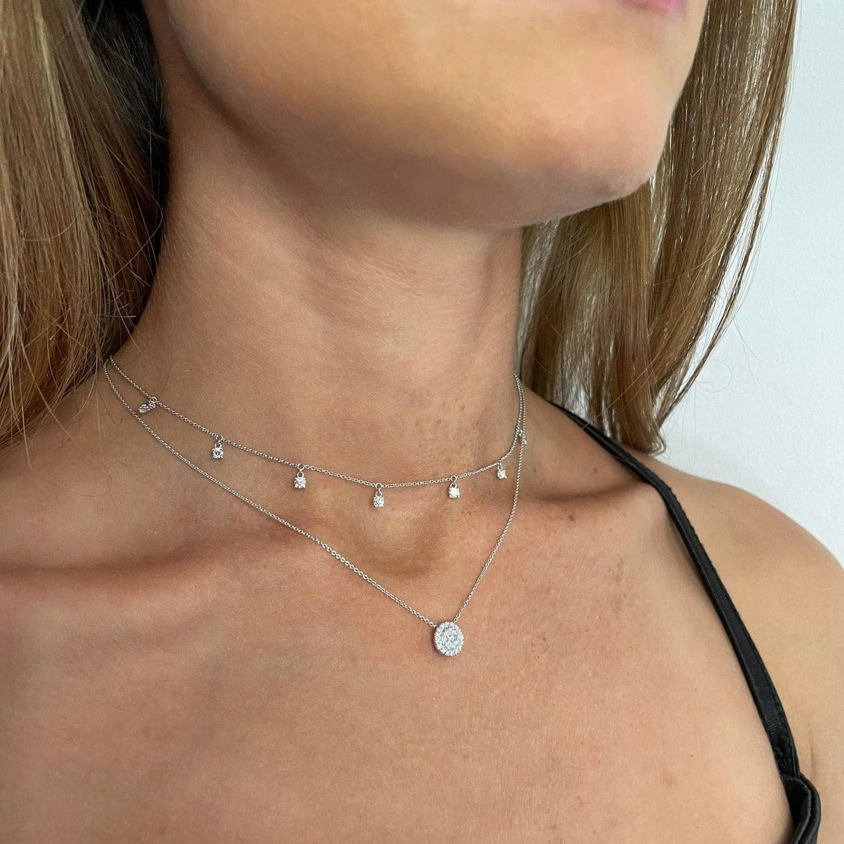 Round white gold necklace and diamonds – Gioielleria Granarelli