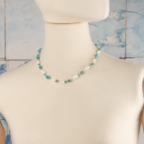 Collana conchiglie e turchese-AMLÈ-a2602-Gioielleria Granarelli