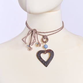Collana cordino con Cuore e Pietra-Girocolli-AMLÈ-Gioielleria Granarelli