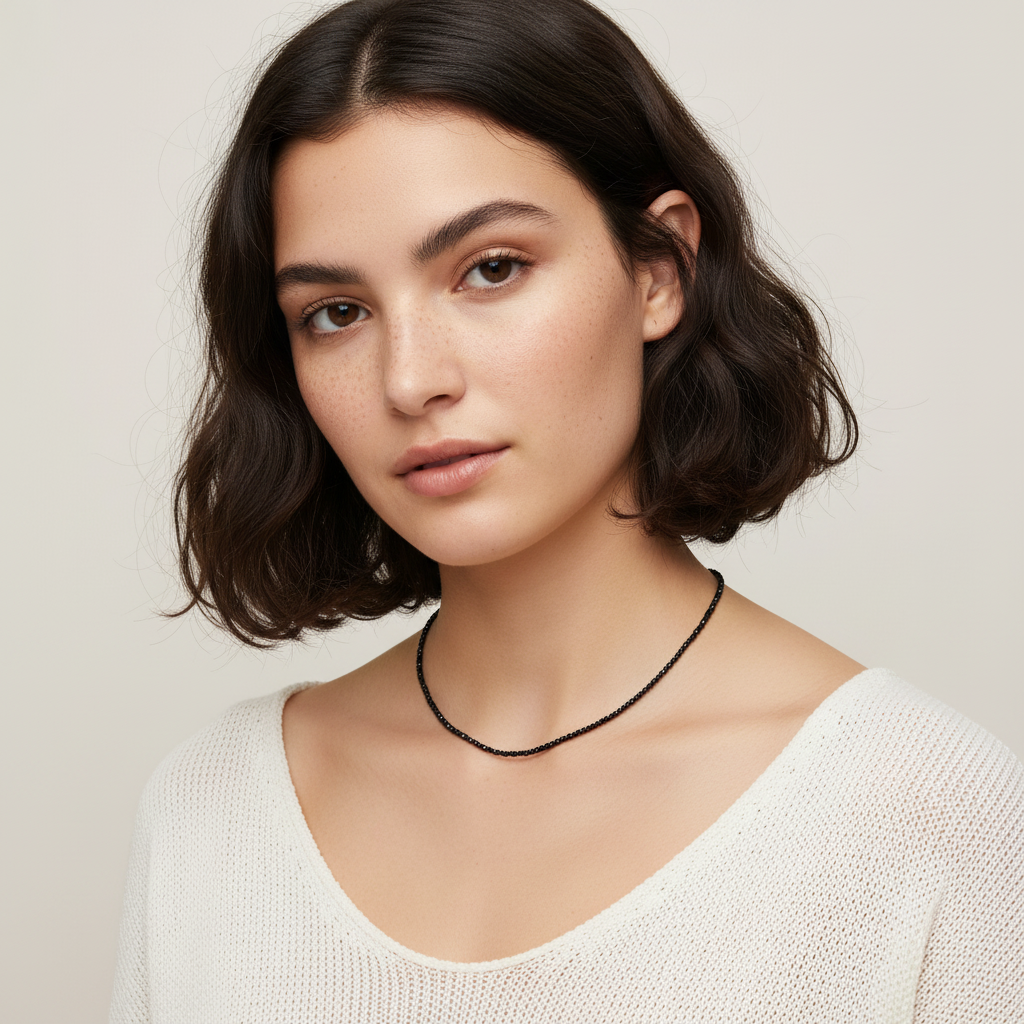 Collana pietre spinelli neri