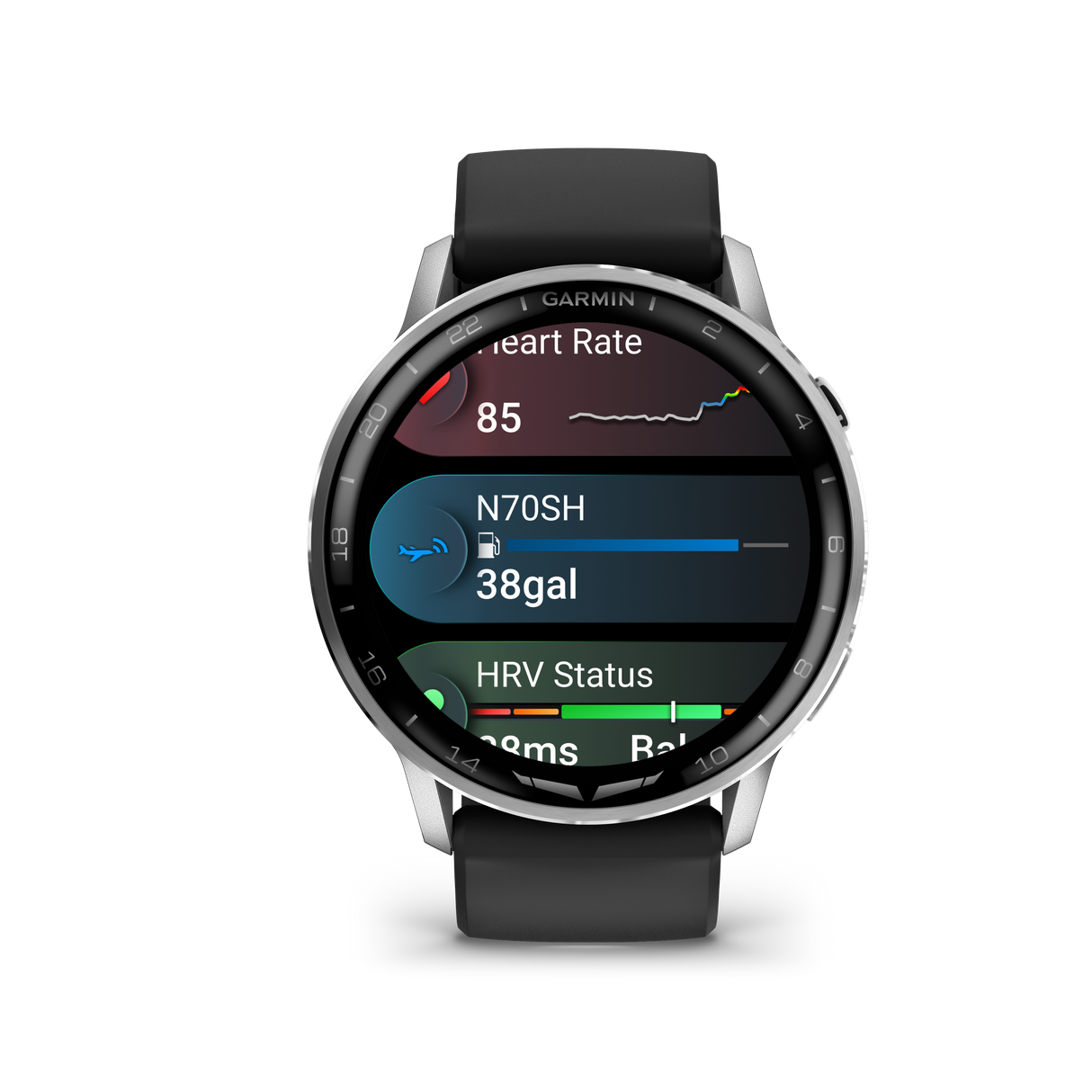 D2™ Air X15 Silver with Black Silicone Band