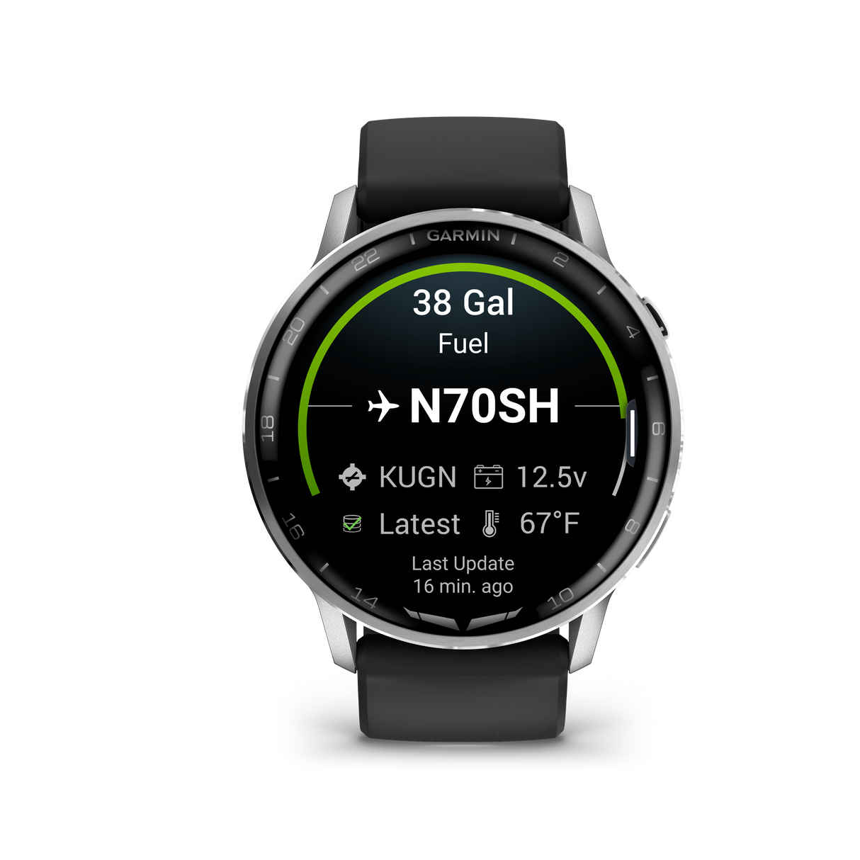 D2™ Air X15 Silver with Black Silicone Band