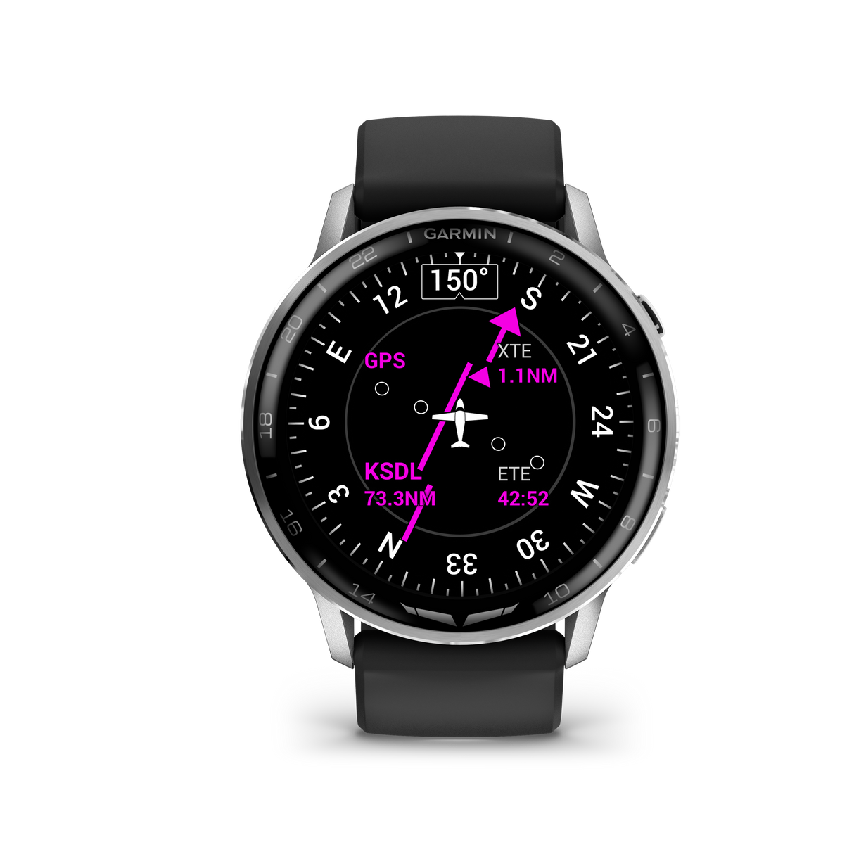 D2™ Air X15 Silver with Black Silicone Band