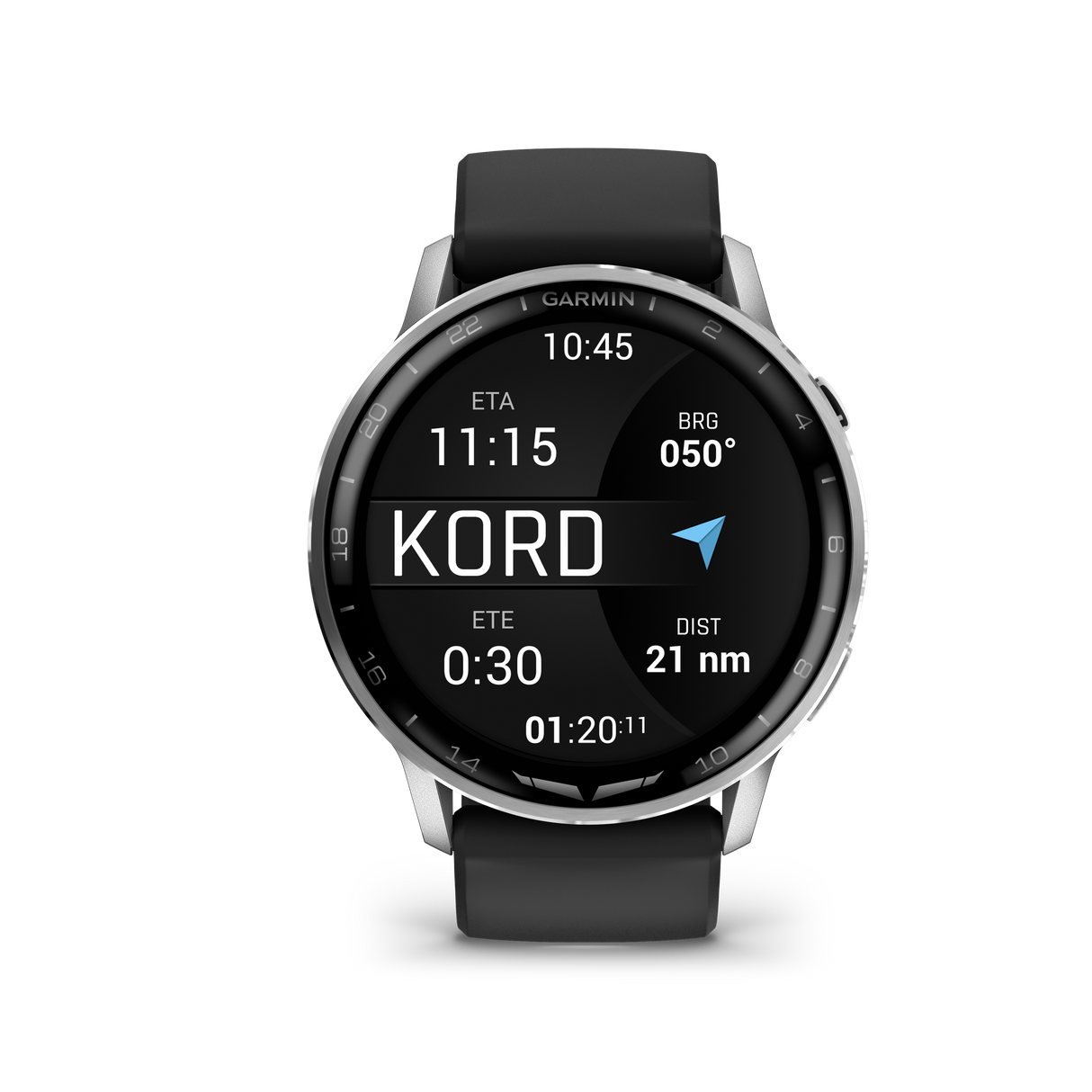 D2™ Air X15 Silver with Black Silicone Band