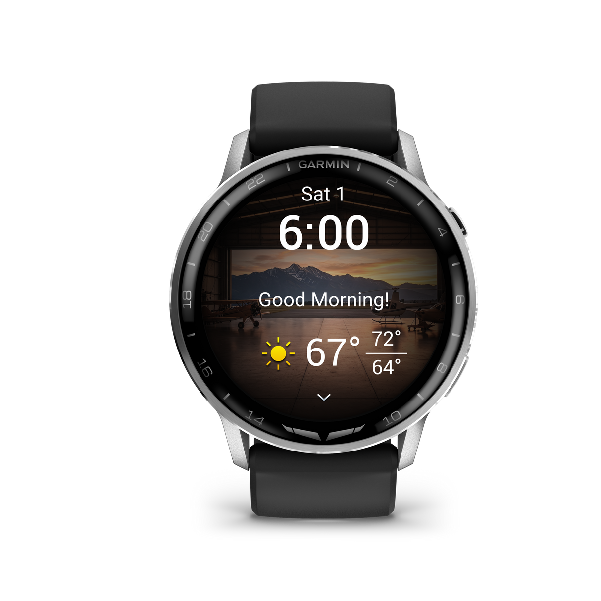 D2™ Air X15 Silver with Black Silicone Band