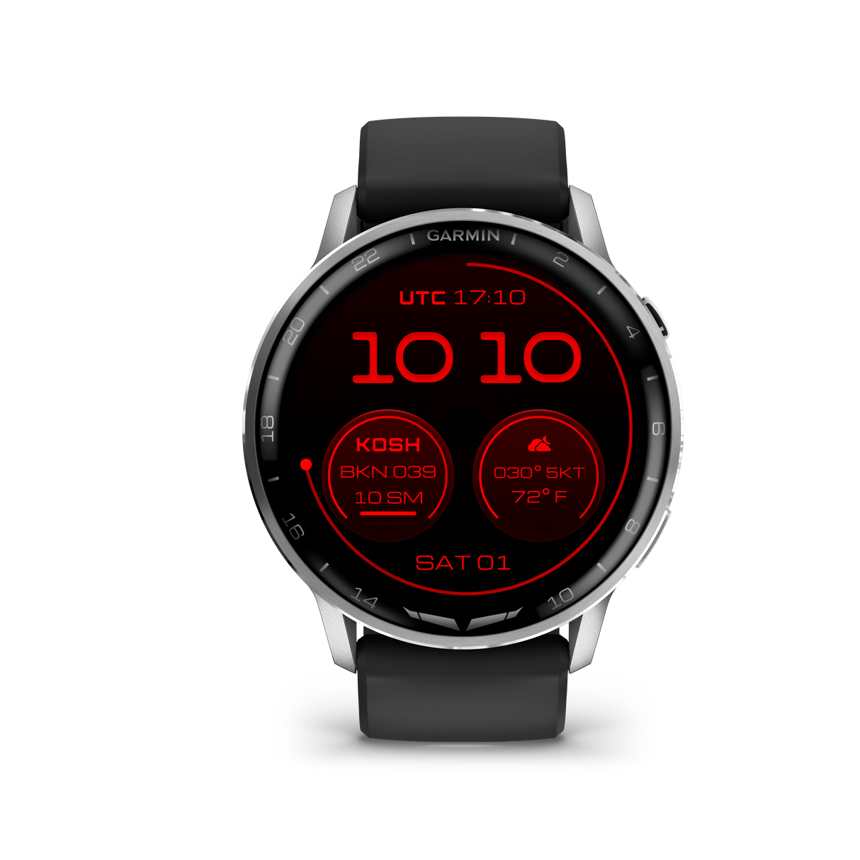 D2™ Air X15 Silver with Black Silicone Band