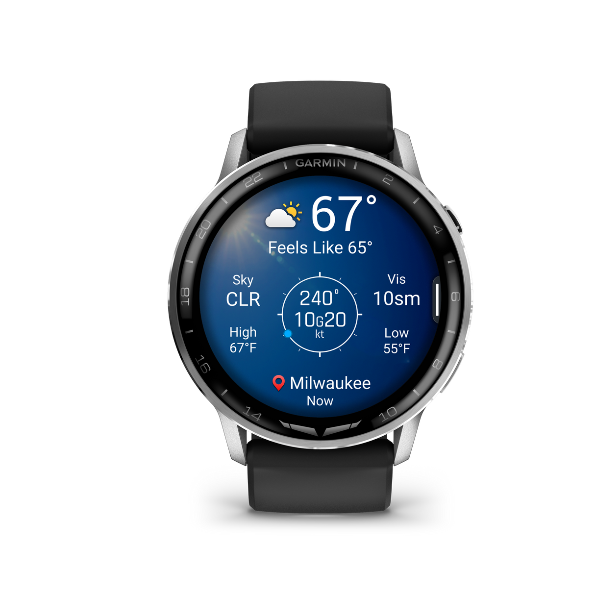 D2™ Air X15 Silver with Black Silicone Band