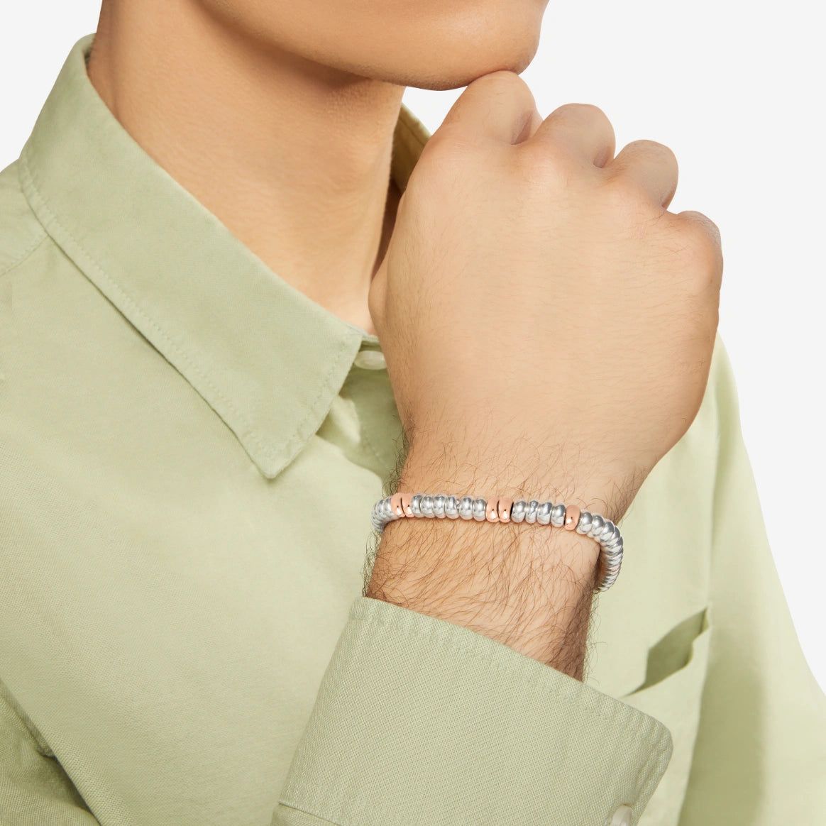 Bracciale DoDo Rondelle Maxi Argento e Oro Rosa