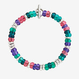 Bracciale DoDo Rondelle Argento e Plastica Riciclata Verde e Viola