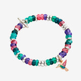 Bracciale DoDo Rondelle Argento e Plastica Riciclata Verde e Viola