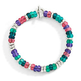 Bracciale DoDo Rondelle Argento e Plastica Riciclata Verde e Viola - Copri Brisè