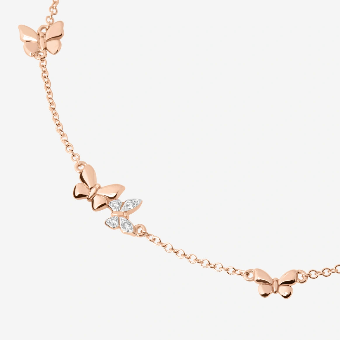 Dodo vlinder ketting diamanten en saffieren