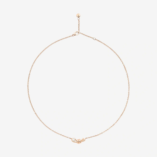 Collana DoDo Nodo Oro Rosa e Diamante Bianco-DODO-DCC3003KNOT0DB09R-Gioielleria Granarelli