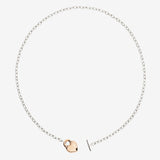 Collana DoDo Cuore in Oro Rosa e Argento T-Bar-Girocolli-DODO-Gioielleria Granarelli