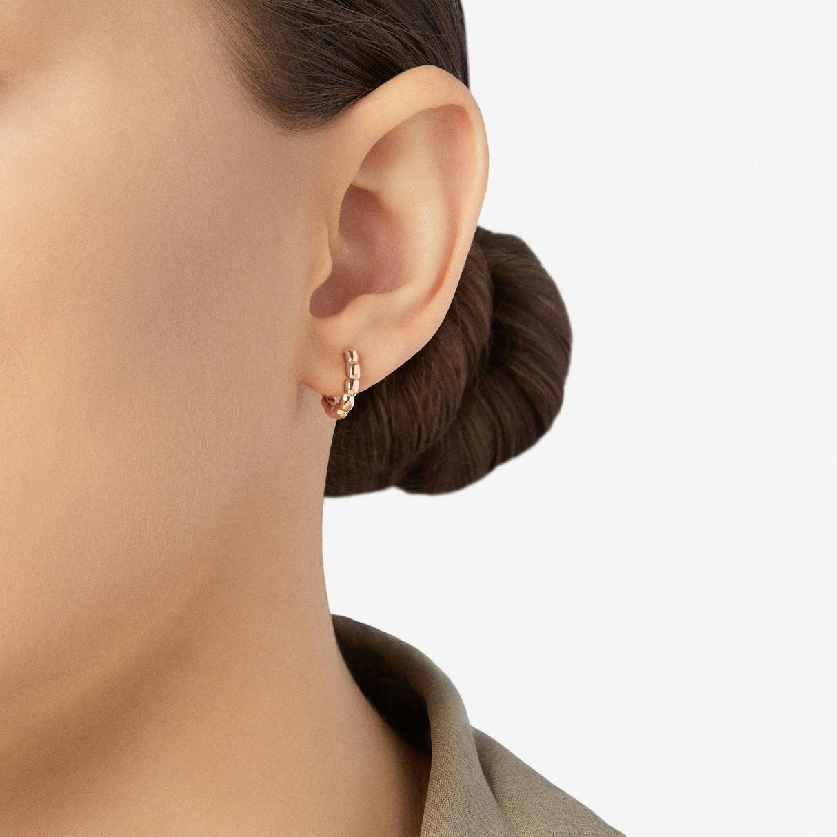 Orecchino Dodo Granello Oro Rosa