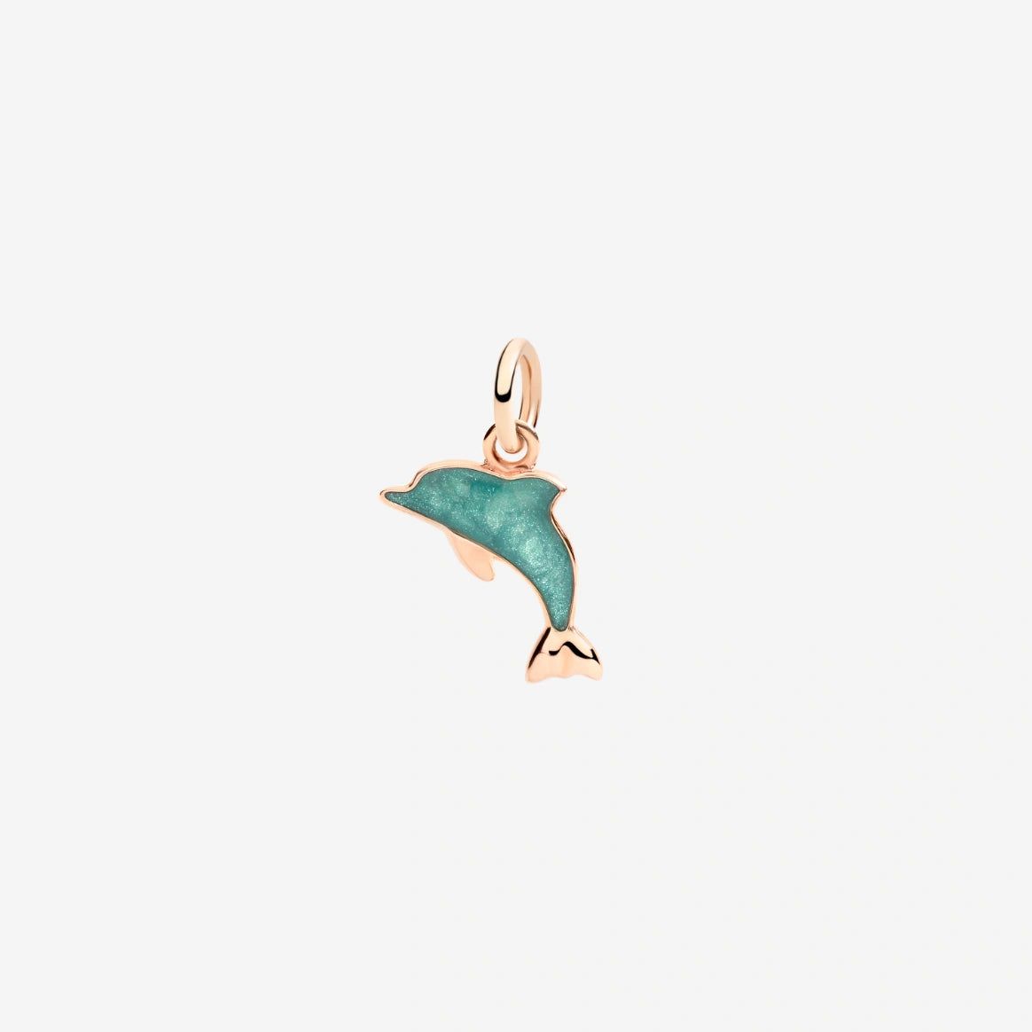 CHARM DODO DELFINO Rose gold with euthel enamel
