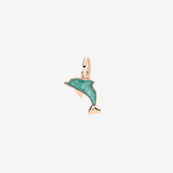 CHARM DODO DELFINO Rose gold with euthel enamel