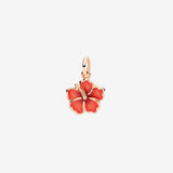 Charm DoDo Fiore di Ibisco Oro Rosa e Smalto Perlato Arancio